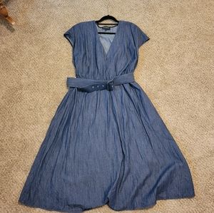 Eloquii Chambray Midi Dress
